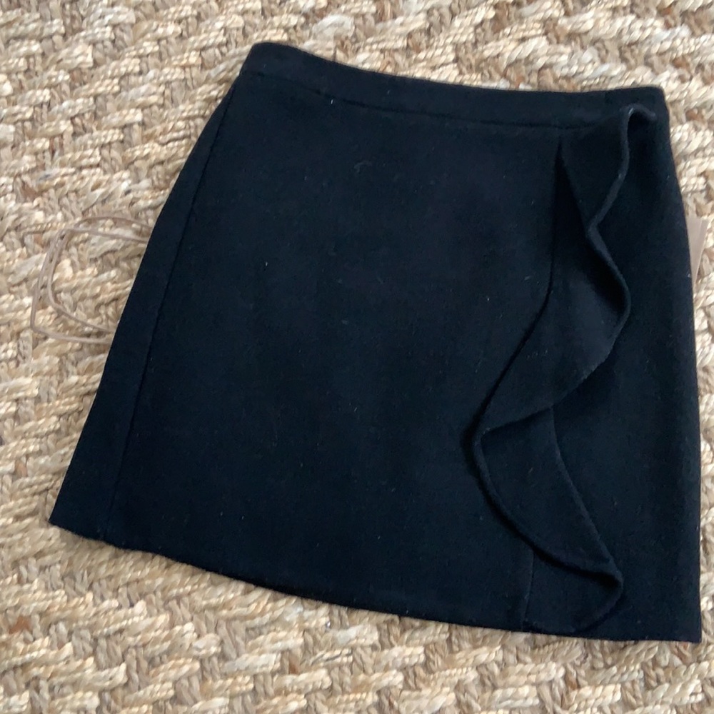 JCrew factory wool black mini skirt. Size 0